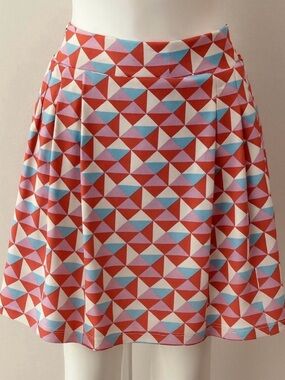 Geometric Print Red & Blue Women’s Skort